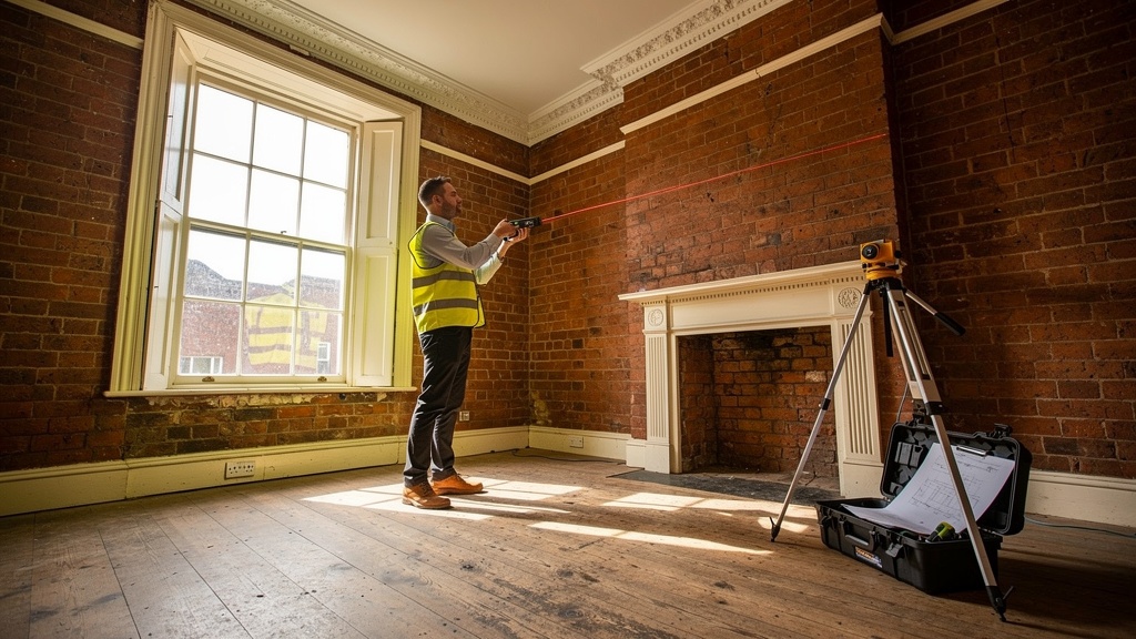 Surveyor conducting a RICS Level 2 HomeBuyer Report inside a Wolverhampton property